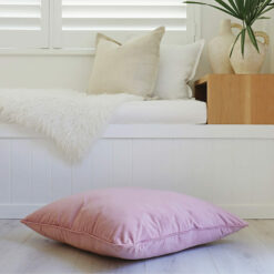 Velvet floor cushion cover in blush pink colour