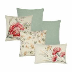Relaxing garden-themed five cushion cover set