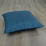 Two tone floor cushion cover in blue and black coloured fabrics