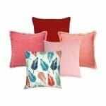 Photo of 5 square red cushion covers