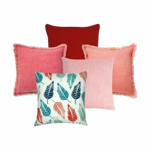 Photo of 5 square red cushion covers