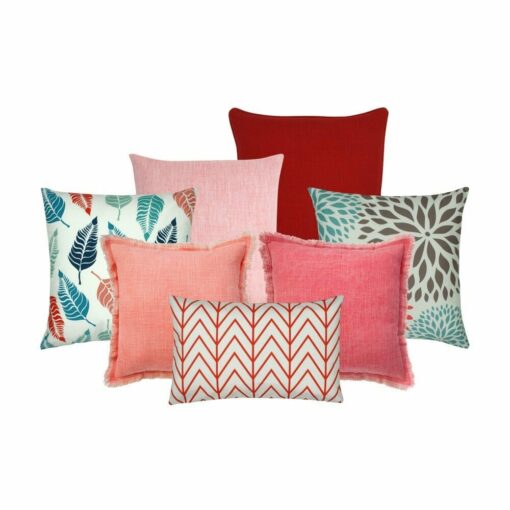 Photo of 7 cushion cover collection in red and pink colours