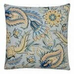 Photo of pastel coloured cushion cover with floral print