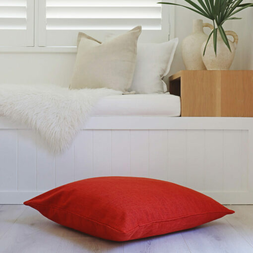 Floor cushion cover in burnt orange colour