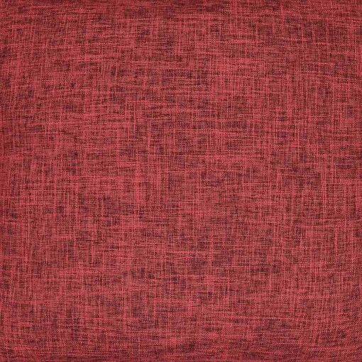 Zoomed in image of a 45x45 soft cushion cover made of cotton linen in an intense red maroon colour