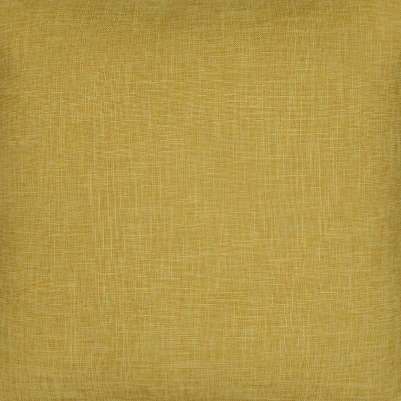 Close-up image of a soft cushion cover in radiant yellow colour