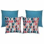 Photo of 4 blue and colourful square cushion cover collection