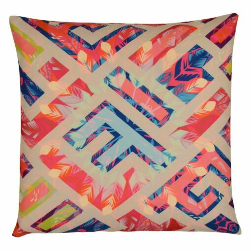 Bright coloured pink outdoor cushion made of UV and water resistant material