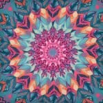 Colourful and kaleidoscope inspired outdoor cushion cover