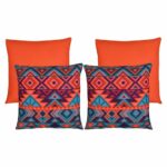 Photo of 4 outdoor cushion covers in coral orange colour