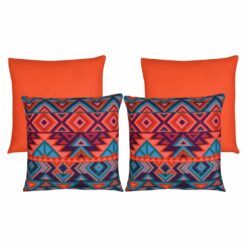 Photo of 4 outdoor cushion covers in coral orange colour