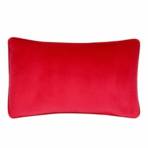 Image of Cerise red rectangular cushion cover in velvet material