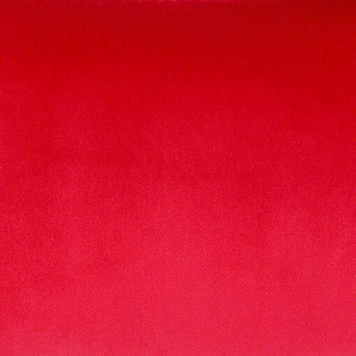 Close up image of red rectangular cushion cover made of velvet material