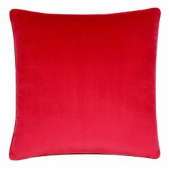 Photo of Cerise red cushion made of velvet material