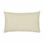 A plain linen rectangle cushion shot from the back