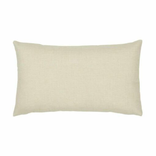 A plain linen rectangle cushion shot from the back