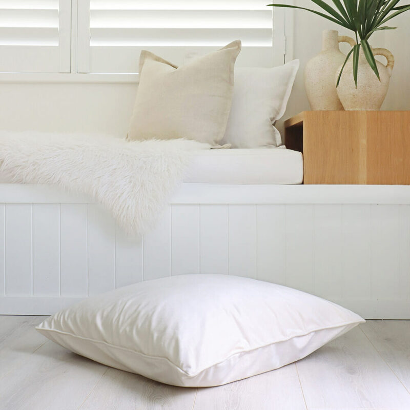 Cream Velvet Floor Cushion Cover - 70cm x 70cm - SC762-70 Velvet floor cushion cover in cream colour