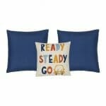 Cute 3 blue kids bedroom cushion cover set with car theme