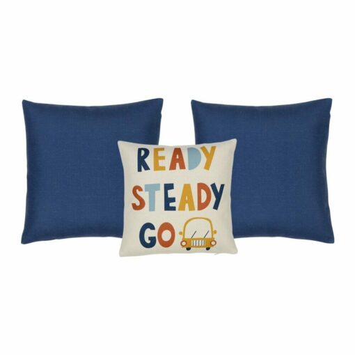 Cute 3 blue kids bedroom cushion cover set with car theme
