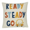Cute colourful kids cushion with car racing theme