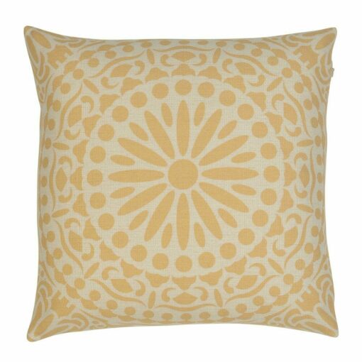 Wheat coloured Mandala inspired cushion cover in 45cm x 45cm