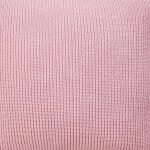 Close up image of pink knitted cushion cover