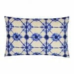 China blue rectangular cushion cover in Shibori print