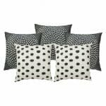 Photo of 5 cushion cover collection in black and white outdoor fabric