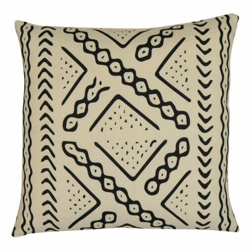Photo of ethnic inspired outdoor cushion cover with black prints