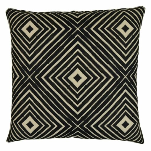 45cm x 45cm black outdoor cushion cover with kaleidoscope pattern