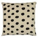 Tribal inspired outdoor cushion cover with black dots