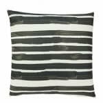 Photo of white outdoor cushion with black stripes