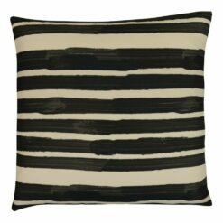 Image of black and off white stripes outdoor cushion cover in 45cm x 45cm size