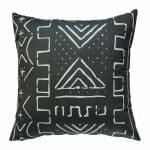Photo of black and white outdoor cushion with tribal design