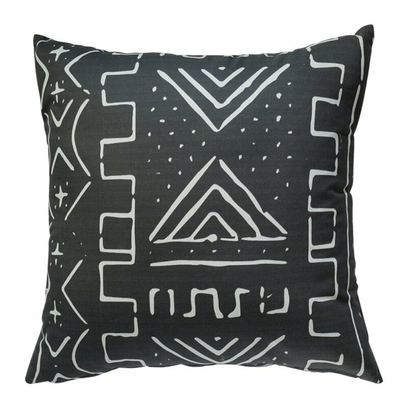 Ethnic Style Outdoor Cushion Cover SC565-45 Photo of black and white outdoor cushion with tribal design