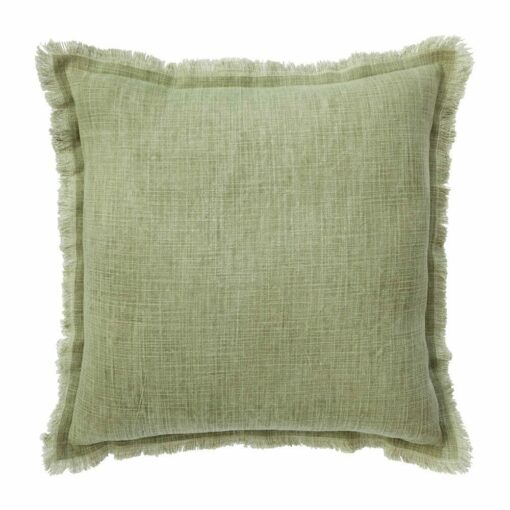 Image of eucalyptus green cushion cover made of cotton fabric