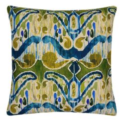Image of Farsi inspired cushion cover in yellow, green and teal colours