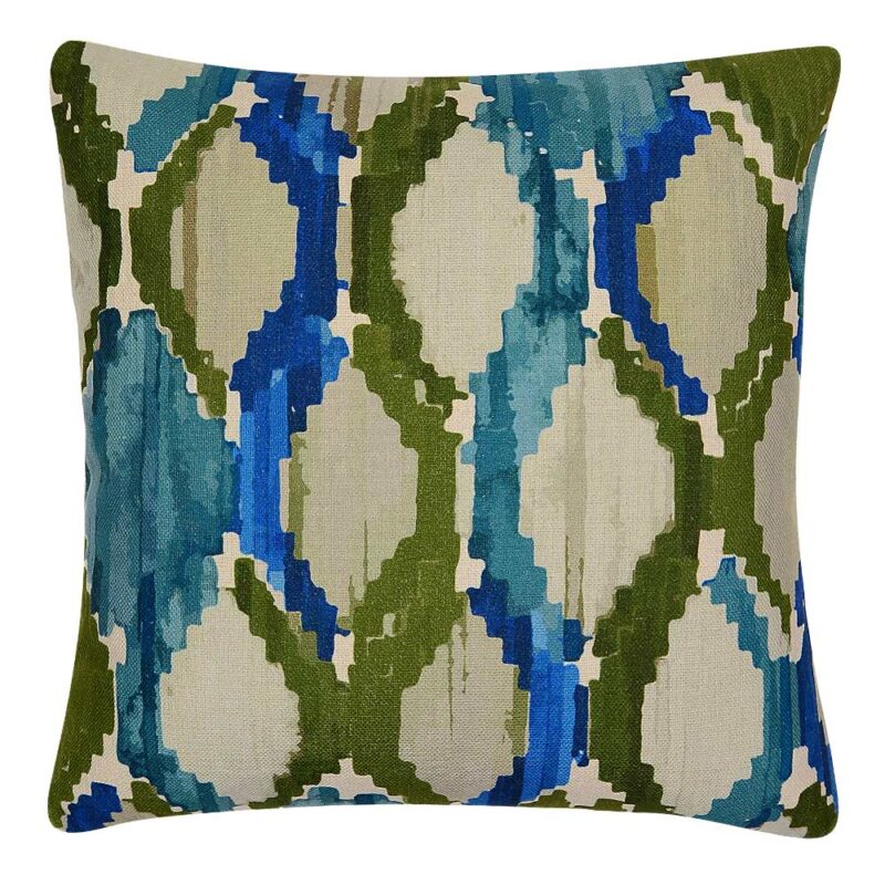 Farsi Elements Cushion Cover 45cm x 45cm SC625 45 Image of Farsi inspired square cushion in blue, teal and green colours