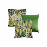 Image of 3 cushion cover collection in green, yellow and teal colours