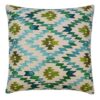 Image of Farsi design square cushion cover in teal and green colours