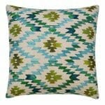 Image of Farsi design square cushion cover in teal and green colours