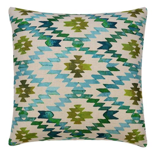 Image of Farsi design square cushion cover in teal and green colours
