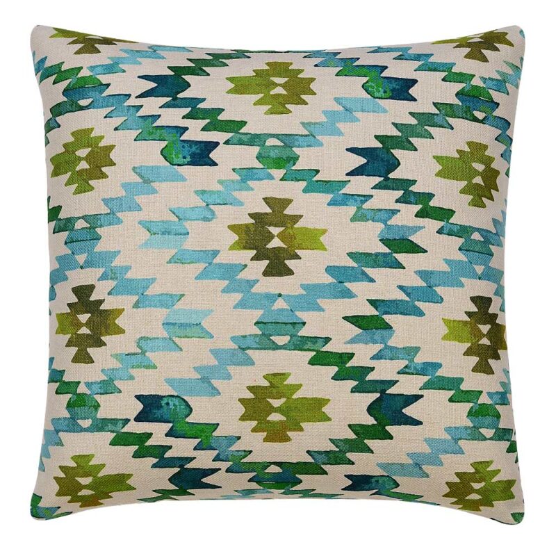 Farsi Illusions Cushion Cover 45cm x 45cm SC628 45 Image of Farsi design square cushion cover in teal and green colours