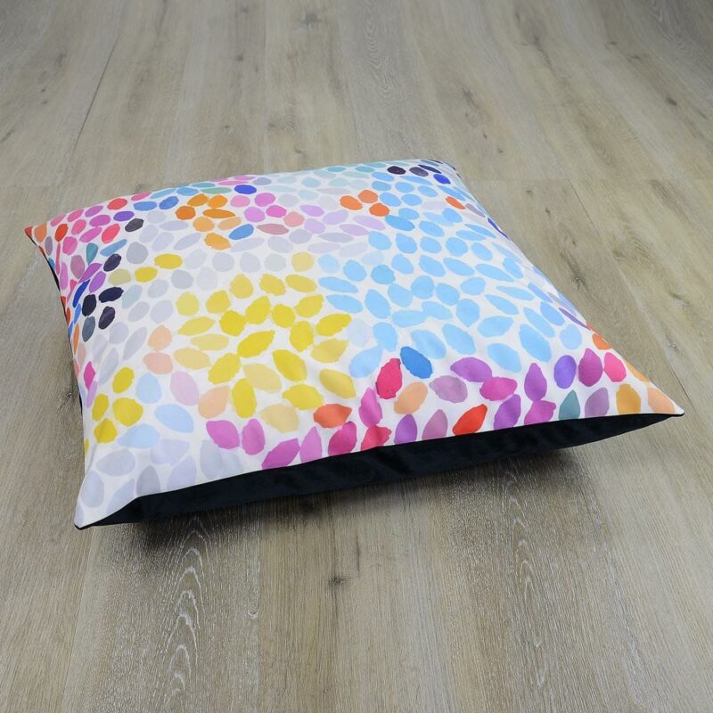Fira Bold Floor Cushion Cover - 70cm x 70cm SC401-70 Photo of watercolour inspired large floor cushion with black back linen