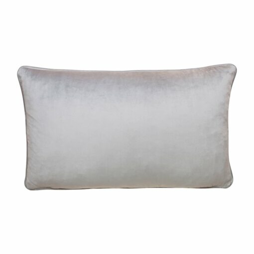 Photo of flint grey rectangular cushion made of velvet material