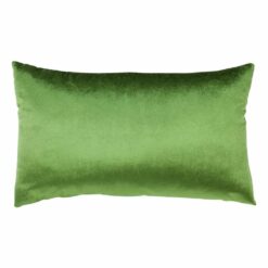 Image of forest green rectangular cushion in velvet and linen material