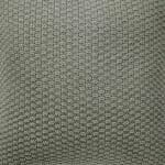 Close up image of grey cushion cover made of knit fabric