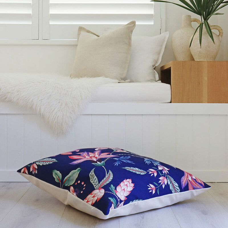 Garland Floral Floor Cushion Cover – 70cm x 70cm - SC615-70 Colourful floral floor cushion cover