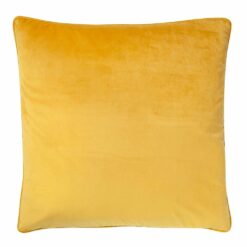 Photo of velvet cushion cover in gold mustard colour