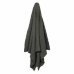 Charming grey plush knitted throw 150 x 130